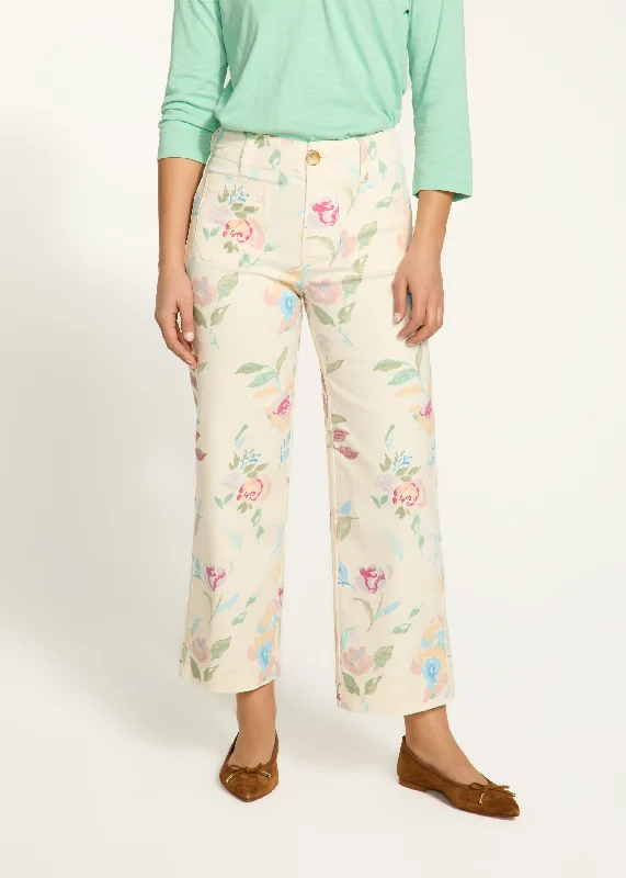 French Dressing Jeans Suzanne Wide Leg Crop Floral Print - 6876837