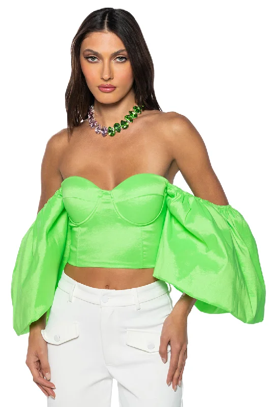 ATHENA PUFF SLEEVE CORSET BLOUSE