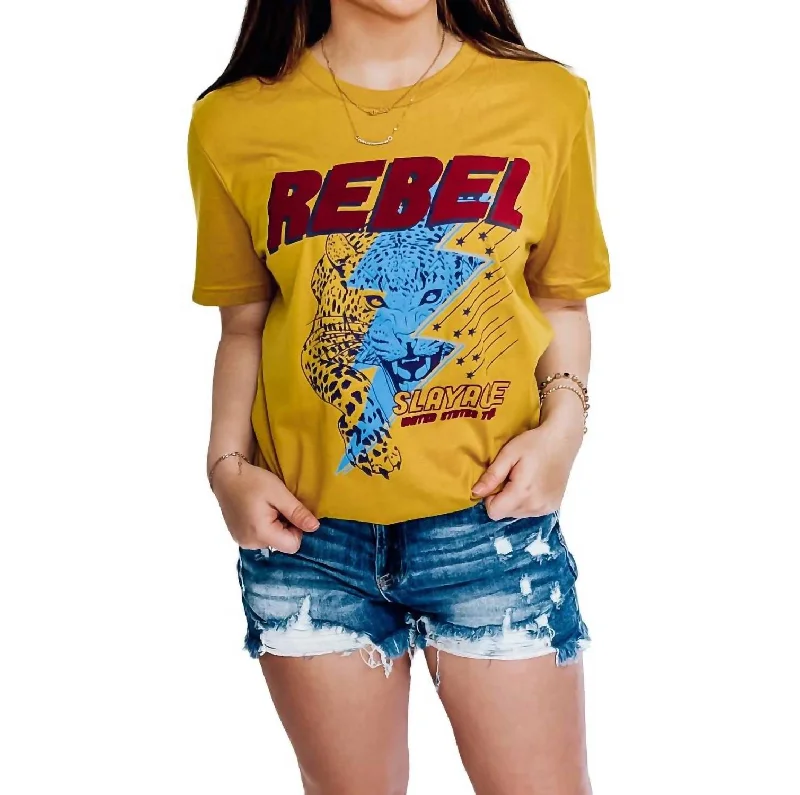 Rebel Leopard Graphic Tee In Yellow