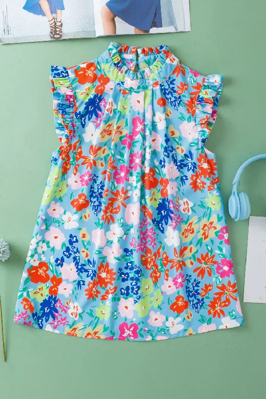 Frilled Collar Floral Vest