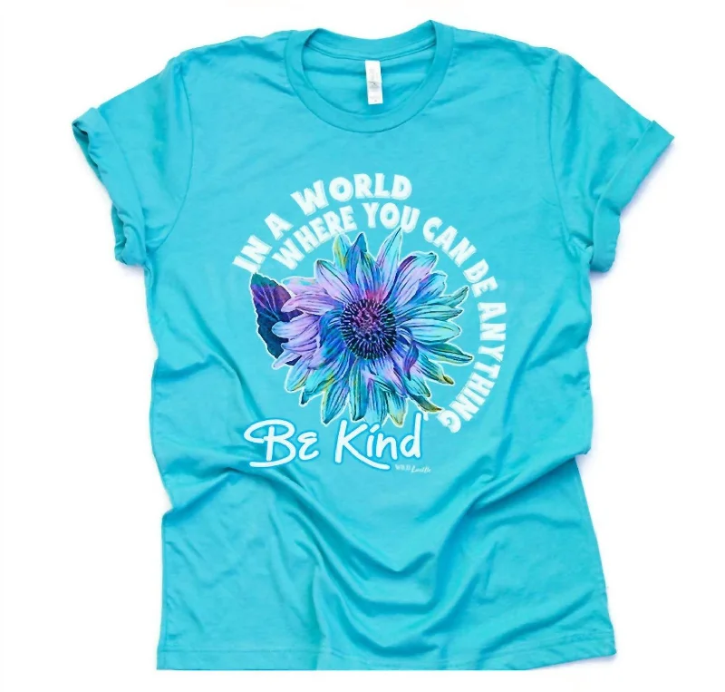 Women's Be Kind Graphic Tee Shirt In Blue