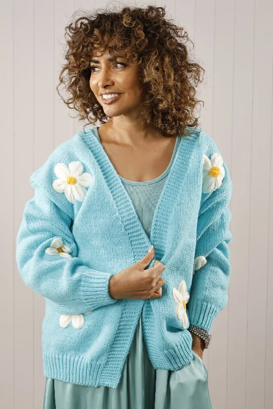 Dionne Daisy Cardigan Aqua