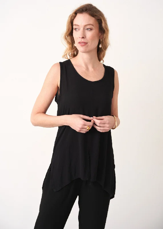 RACHEL SLEEVELESS TOP - BLACK