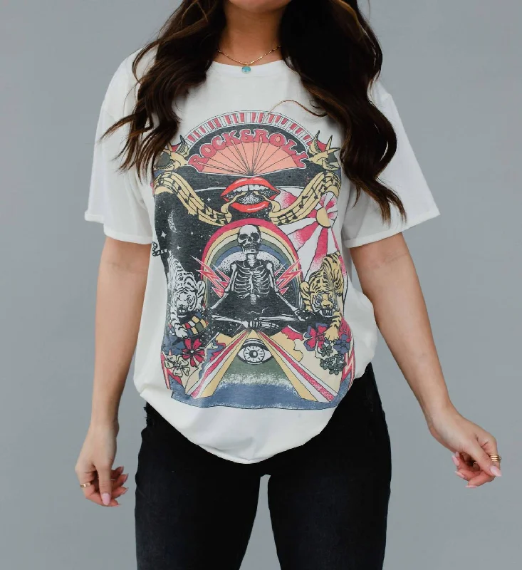 Rock & Roll Graphic Tee In White