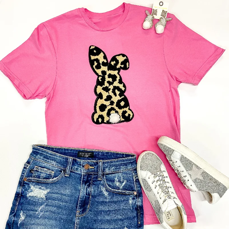 Wild About Easter Chenille Bunny Patch Graphic Tee in Pink