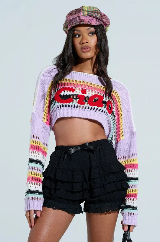 CIAO KNITTED CROPPED SWEATER