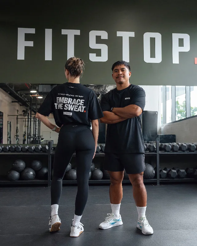 Fitstop Embrace the Sweat FLXCotton Oversized Tee - Black-White