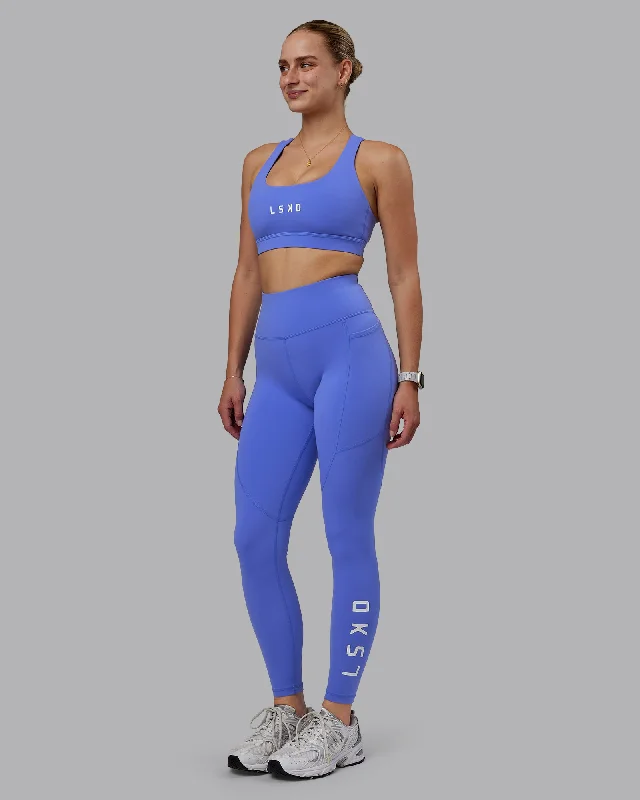 Rep Full Length Leggings - Baja Blue-White