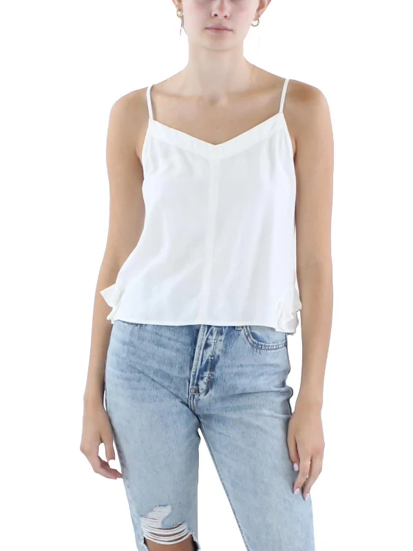 Womens Ruffled Viscose Strapless Top