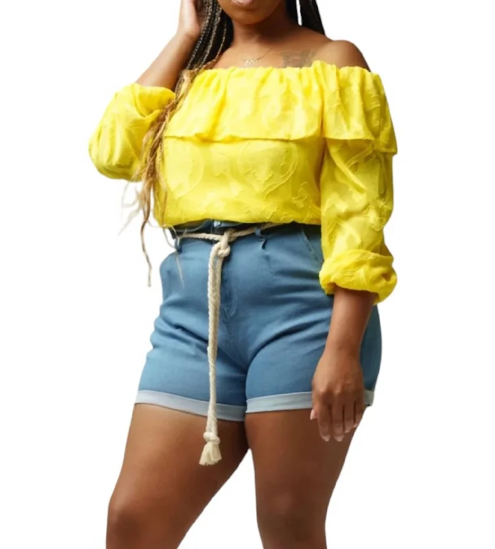 Off The Shoulder Top In Yellow