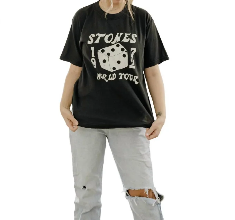 Unisex - Rolling Stones Dice Hi-Dive Graphic Tee In Black