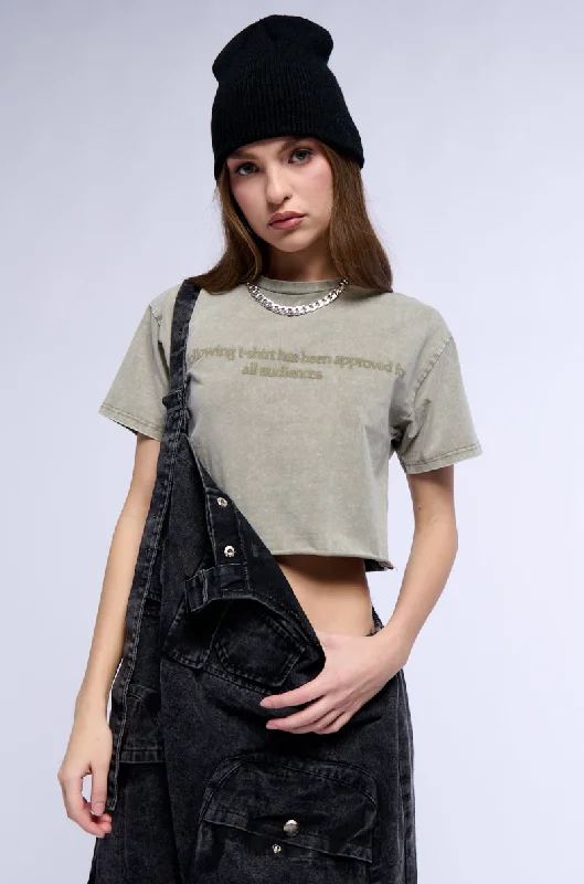 APPROVED FOR ALL AUDIENCES SHORT SLEEVE CROPPED TEE