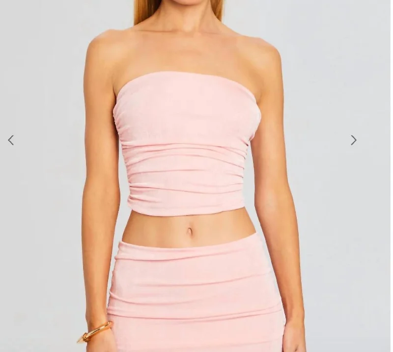 Penny Strapless Top In Powpk