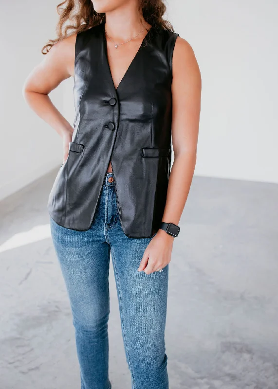 Cindy Faux Leather Vest