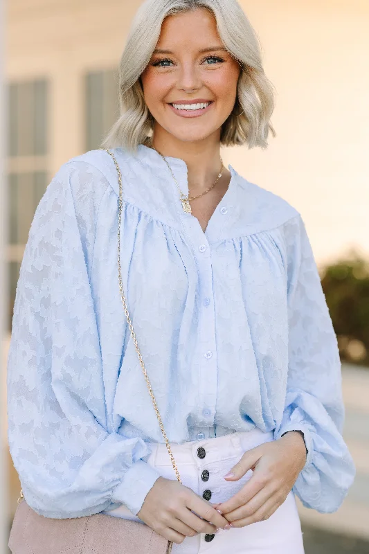 Won't Stop Dreaming Light Blue Lace Tunic