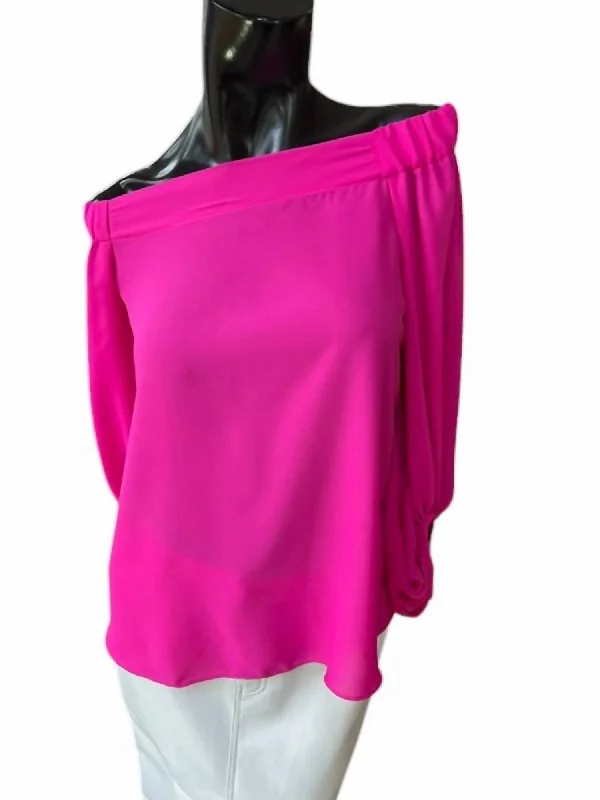 Off Shoulder Top In Ultra Pink