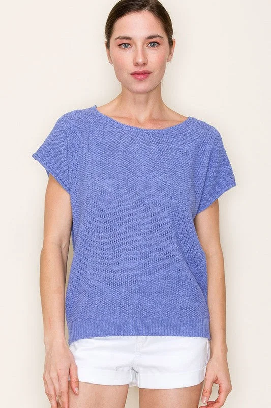 Periwinkle Woven Pullover