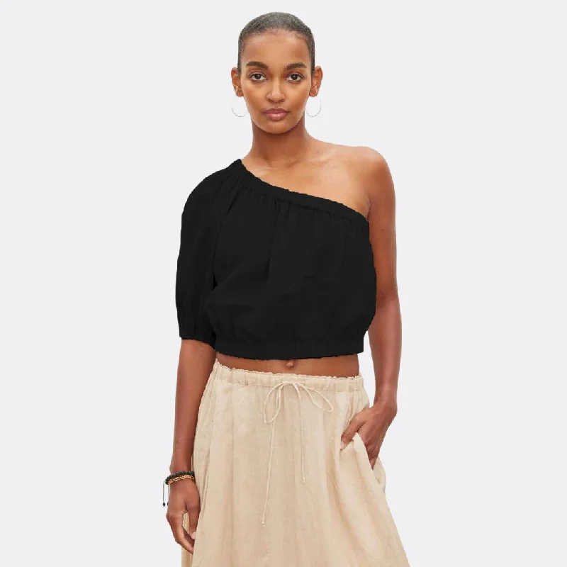 Laleen One Shoulder Top (Black)