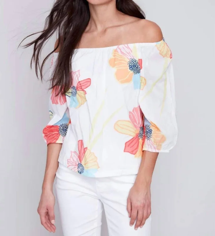 Floral Off Shoulder Top In Flowers