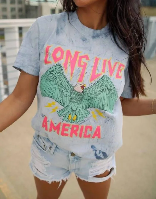 Long Live America Graphic Tee In Ocean