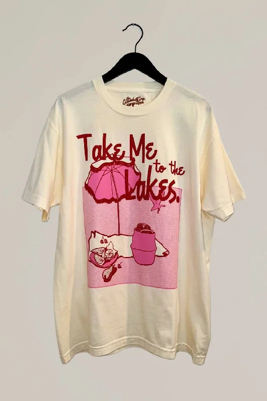 Women's Take Me To The Lakes Oversized Graphic Tee In Pink