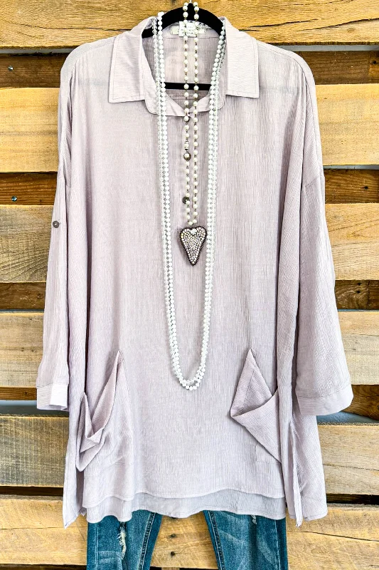 Beach Walk Breeze Tunic - Light Grey