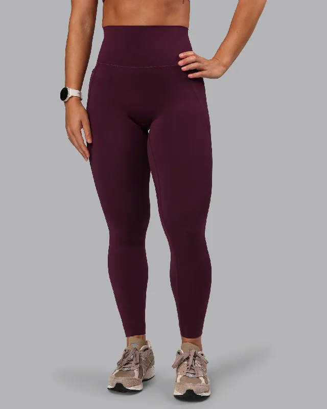 Elixir Full Length Leggings With Pockets - Cherry Lacquer