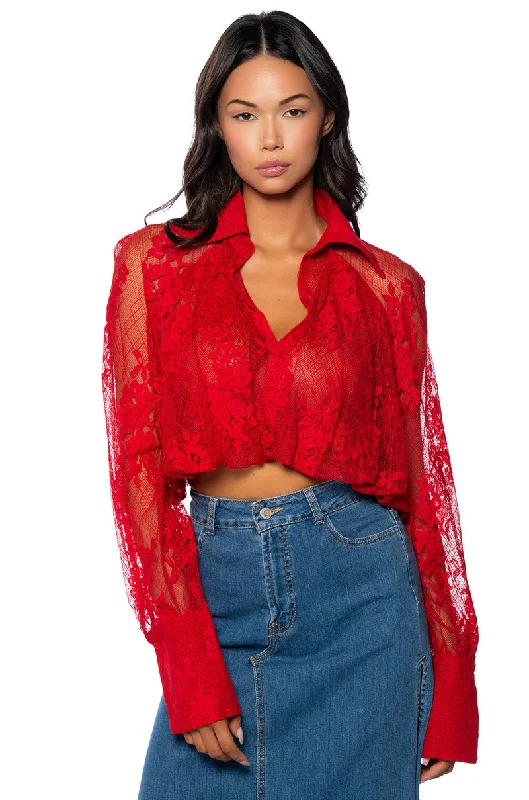 DESTINED FOR GREATNESS COLLARED LACE BLOUSE