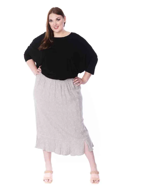 Tianello Plus Sized TENCEL™  "Paisley"  Jacquard "Tulip" Skirt