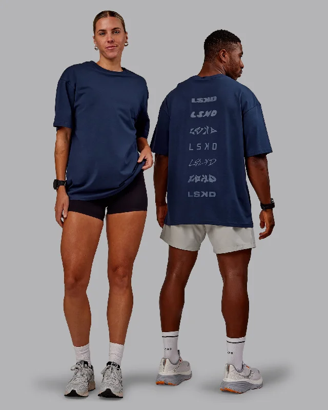 Variation FLXCotton Oversized Tee - Future Navy-Light Navy