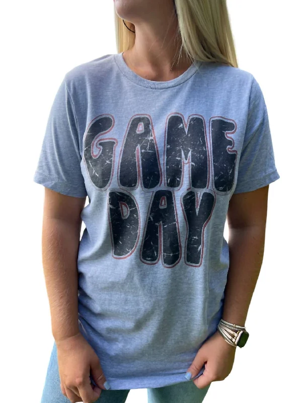 Game Day Graphic Tee In Heather Grey