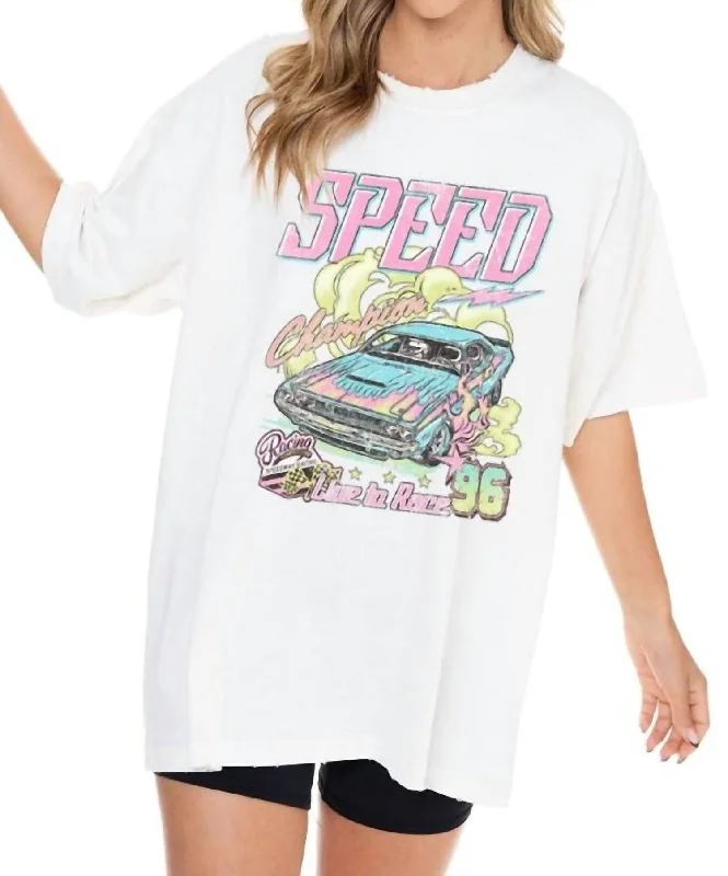 Vintage Speed Graphic Tee In White