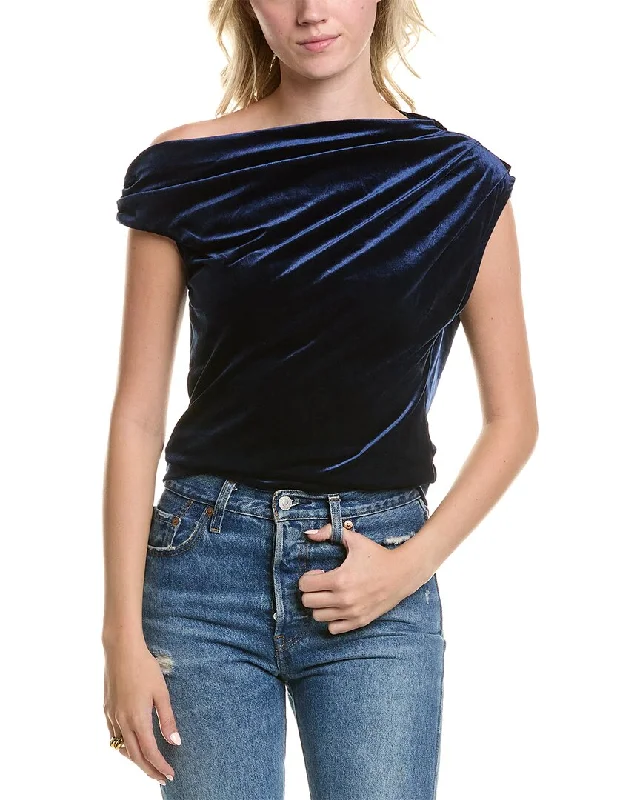 Reiss Mia Velvet Off-The-Shoulder Top