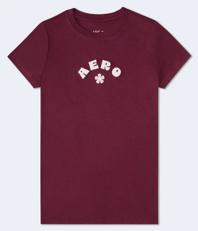 Aeropostale Flower Appliqué Graphic Tee