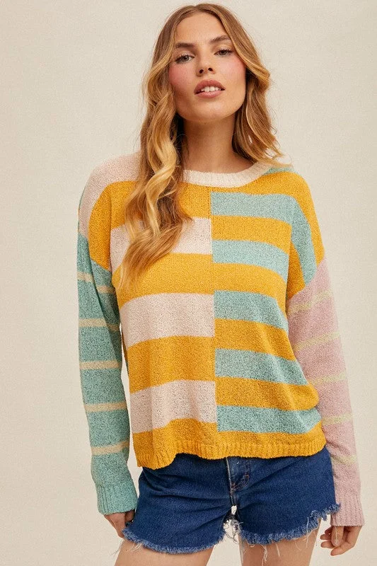 Aqua & Marigold Knit Pullover