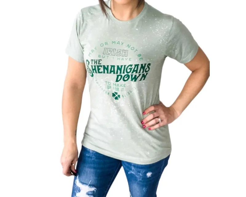 Shenanigans Graphic Tee In Green